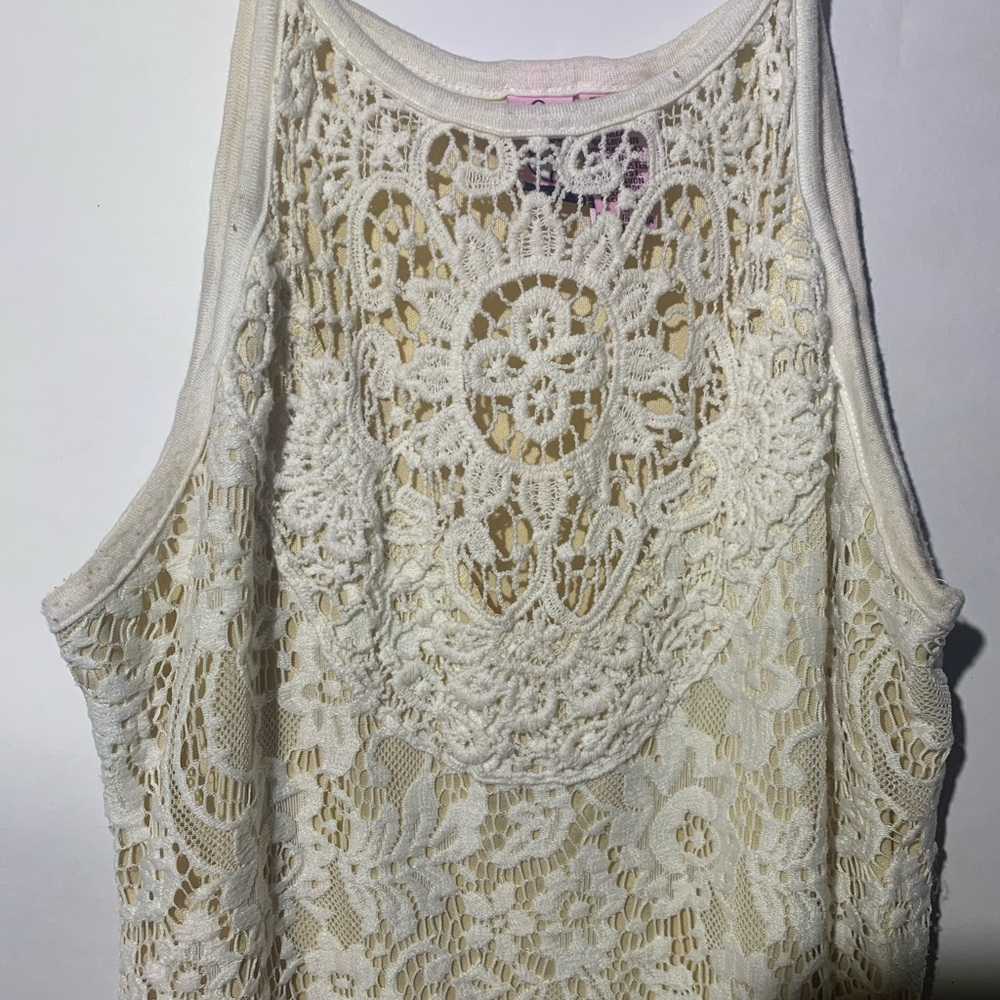 White laced body suit 
Size Small